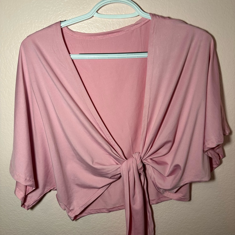 Pink tie up Crop top